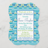 Nautical Sailboat Baby Sprinkle Einladung (Vorne/Hinten)