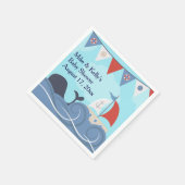 Nautical Sailboat Beach Ocean Whale Baby Dusche Serviette (Ecke)