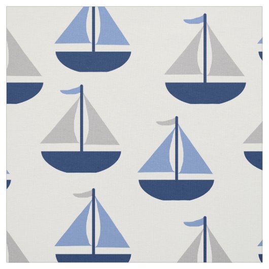 Nautical Sailboat Blue Gray Stoff (Muster)