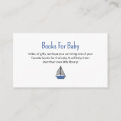Nautical Sailboat Books Request Baby Shower Begleitkarte (Vorderseite)