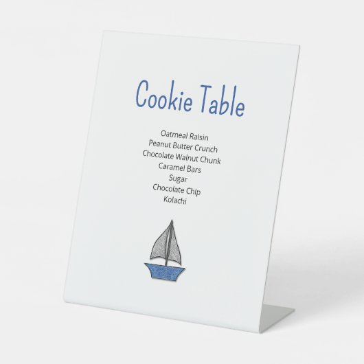 Nautical Sailboat Cookie Table Boy Baby Shower Sockelschild (Vorderseite)