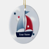 Nautical Sailboat Design Custom Ornament (Rechts)