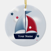 Nautical Sailboat Design Custom Ornament (Vorne)