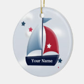 Nautical Sailboat Design Custom Ornament (Links)