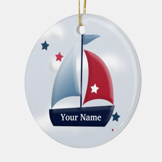 Nautical Sailboat Design Custom Ornament (Links)
