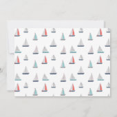 Nautical Sailboat Einladung zum 1. Geburtstag (Rückseite)
