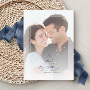 Nautical Sailboat Foto Hochzeit retten Datum Save The Date