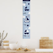 Nautical Sailboat Growth Chart Behielt auf 8x44! Poster (Küche)