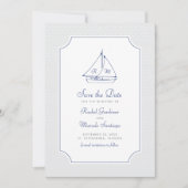 Nautical Sailboat Hochzeit retten Datum Save The Date (Vorderseite)