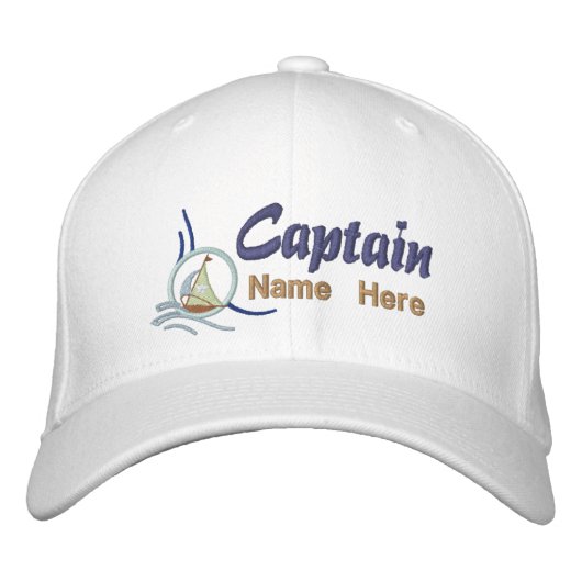 Nautical Sailboat Kapitän Personalisiert Stickerei Bestickte Baseballkappe (Vorderseite)