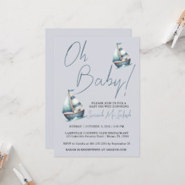 Nautical Sailboat Kinderdusche Einladung