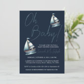 Nautical Sailboat Kinderdusche Einladung (Stehend Vorderseite)