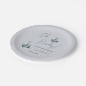 Nautical Sailboat Kinderdusche Einladung Pappteller (Schrägansicht)