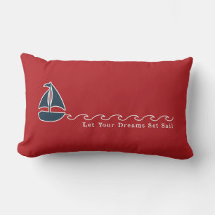 Nautical Sailboat Lass Your Dreams Set Segeln rot Kissen Für Draußen