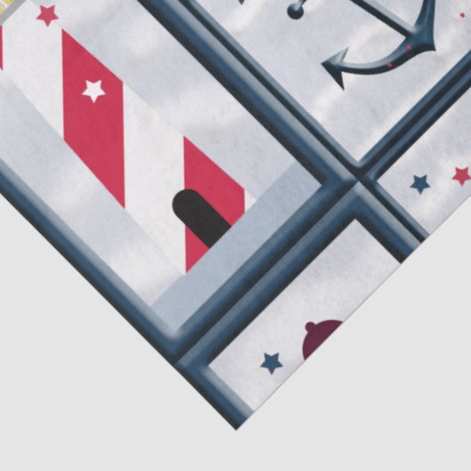 Nautical Sailboat Leuchtturm Anchor Decoupage Seidenpapier (Ausschnitt)