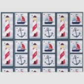 Nautical Sailboat Leuchtturm Anchor Decoupage Seidenpapier (Vorderseite)