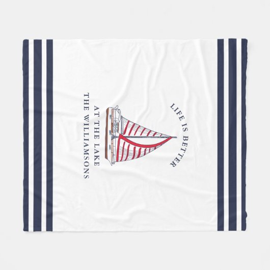 Nautical Sailboat Life is Better at Lake Fleecedecke (Vorderseite (Horizontal))