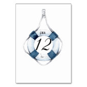 Nautical Sailboat Life Ring Hochzeit Tischnummer (Rückseite)