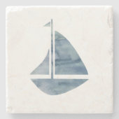 Nautical Sailboat Marble Stone Untersetzer (Vorderseite)