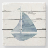 Nautical Sailboat Marble Stone Untersetzer (Vorderseite)
