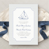 Nautical Sailboat Minimalistisch Preppy Wedding Einladung