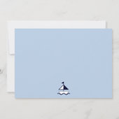 Nautical/Sailboat/Navy Baby Dusche Danke Karte (Rückseite)