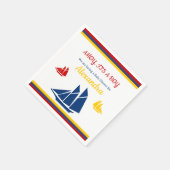 Nautical Sailboat Navy Blue Yellow Red Baby Dusche Serviette (Ecke)