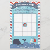Nautical Sailboat Ocean Whale Baby Showbingo (Vorderseite)