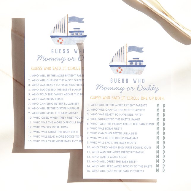Nautical Sailboat Ratess Who Baby Showspiel (Von Creator hochgeladen)