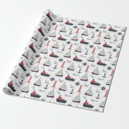 Nautical Sailboat Sailor Baby Boy Dusche Party Geschenkpapier