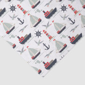 Nautical Sailboat Sailor Baby Boy Dusche Party Seidenpapier (Ausschnitt)