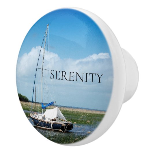 Nautical Sailboat Scene Design Keramikknauf (Rechts)