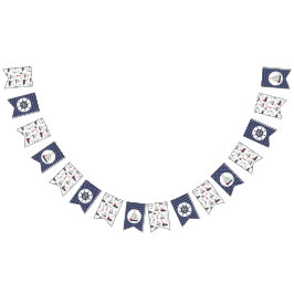 Nautical Sailboat Ship Wheel Baby Boy Shower Party Wimpelkette