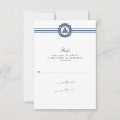Nautical Sailboat Stripe Blue Wedding RSVP (Vorderseite)