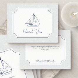 Nautical Sailboat Wedding Danke Karte