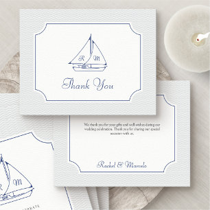 Nautical Sailboat Wedding Danke Karte