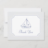 Nautical Sailboat Wedding Danke Karte (Vorderseite)