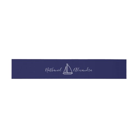 Nautical Sailboat Wedding Einladung Bauchband Einladungsbanderole (Flach)