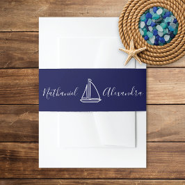 Nautical Sailboat Wedding Einladung Bauchband Einladungsbanderole