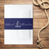 Nautical Sailboat Wedding Einladung Bauchband Einladungsbanderole