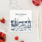 Nautical Sailboat Wedding Napkin Serviette (Beispiel)