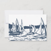 Nautical Sailboat Wedding RSVP Karte (Rückseite)