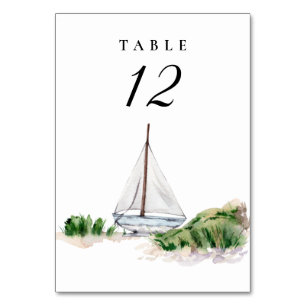 Nautical Sailboat Wedding Tischnummer