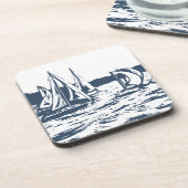 Nautical Sailboat Wedding Untersetzer (Linke Seite)