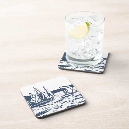 Nautical Sailboat Wedding Untersetzer (Rechte Seite)