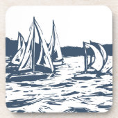 Nautical Sailboat Wedding Untersetzer (Vorderseite)