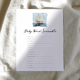Nautical Sailboat Word Scramble Baby Showspiel