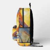 Nautical Sailboote Sunset Tropical Beach Bedruckter Rucksack (Rechts)