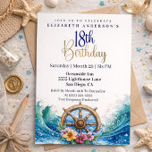 Nautical Sailing Wheel 18th Birthday Einladung