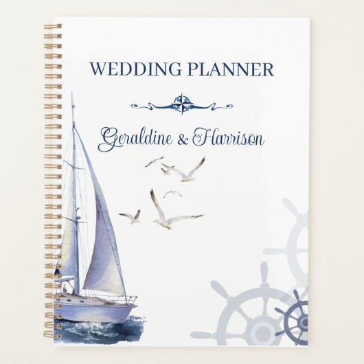 Nautical Sailing Yacht Wedding  Planer (Vorderseite)